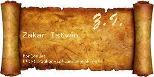 Zakar István névjegykártya